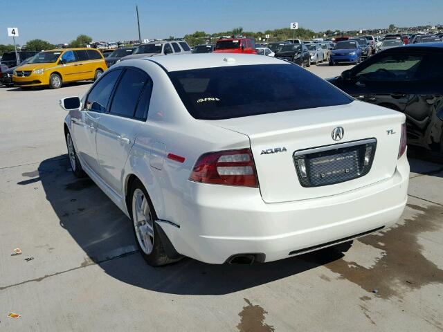 19UUA66287A040259 - 2007 ACURA TL WHITE photo 3