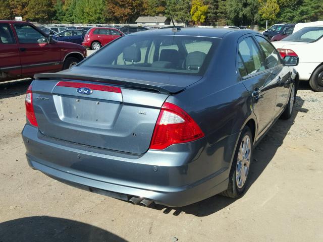 3FAHP0HAXCR283688 - 2012 FORD FUSION SE BLUE photo 4