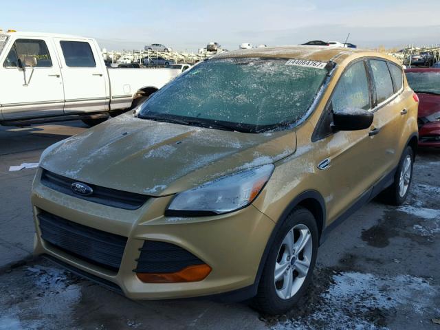 1FMCU0F78EUE22258 - 2014 FORD ESCAPE S TAN photo 2