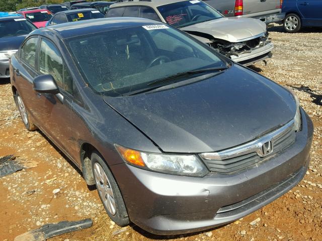 2HGFB2F57CH522810 - 2012 HONDA CIVIC LX GRAY photo 1