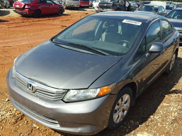 2HGFB2F57CH522810 - 2012 HONDA CIVIC LX GRAY photo 2