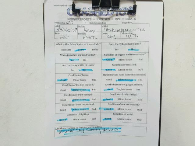 1HD1KEM19DB604766 - 2013 HARLEY-DAVIDSON FLHTK ELEC 蓝色 照片 20