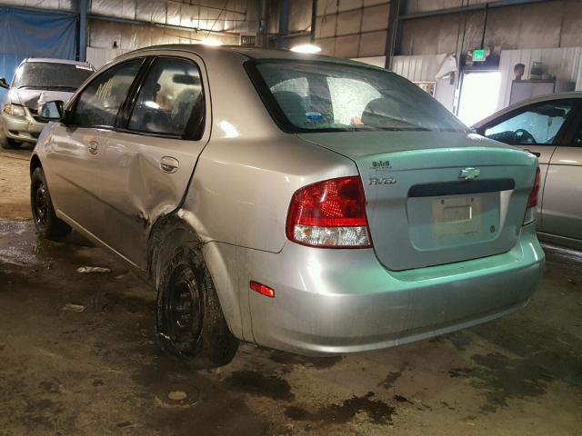 KL1TD52635B463625 - 2005 CHEVROLET AVEO BASE Արծաթագույն լուսանկար 3