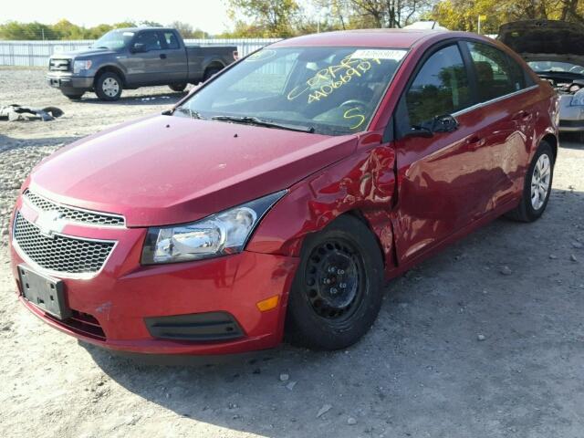 1G1PF5SC1C7389964 - 2012 CHEVROLET CRUZE LT RED photo 2