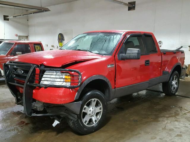 1FTPX04535KC25816 - 2005 FORD F150 RED photo 2
