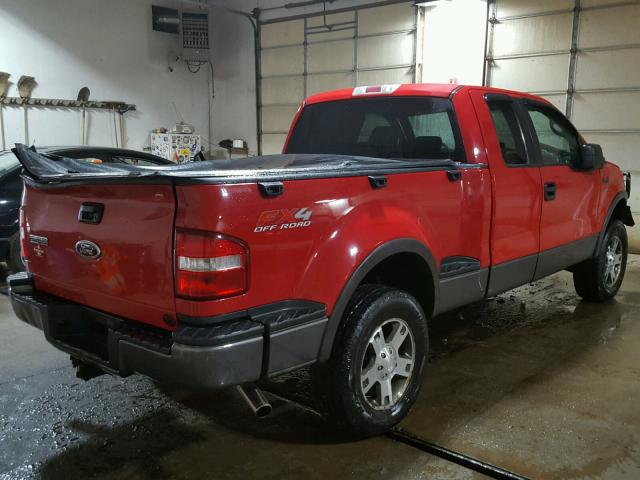 1FTPX04535KC25816 - 2005 FORD F150 RED photo 4