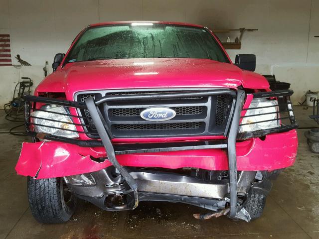 1FTPX04535KC25816 - 2005 FORD F150 RED photo 9