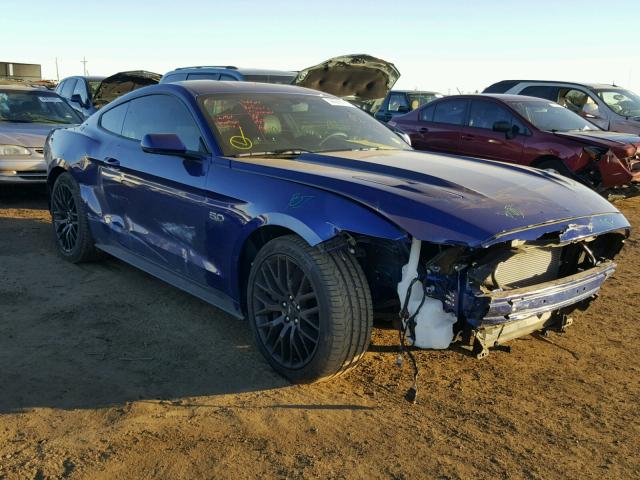 1FA6P8CF4G5268038 - 2016 FORD MUSTANG BLUE photo 1