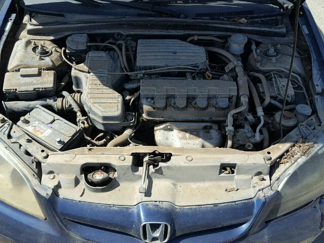 1HGES26734L020572 - 2004 HONDA CIVIC EX BLUE photo 7