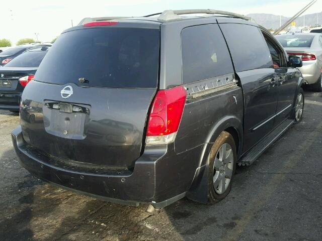 5N1BV28U44N348742 - 2004 NISSAN QUEST S CHARCOAL photo 4