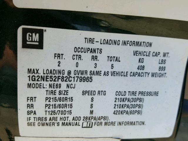 1G2NE52F82C179965 - 2002 PONTIAC GRAND AM S Yaşıl foto 10