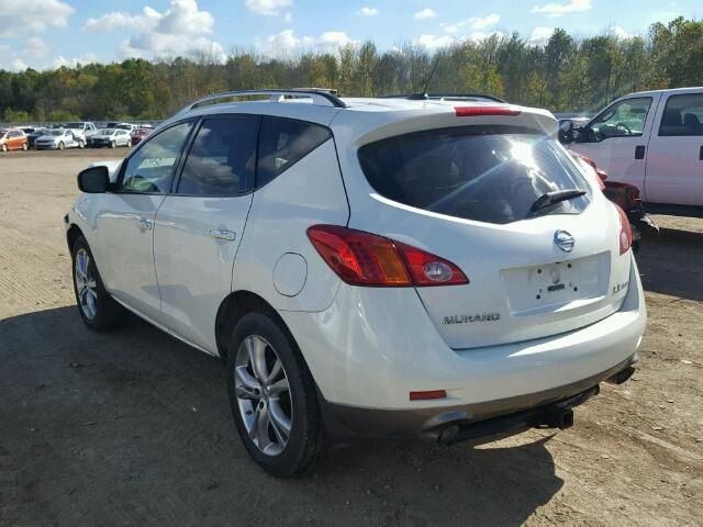 JN8AZ18W09W134756 - 2009 NISSAN MURANO S WHITE photo 3