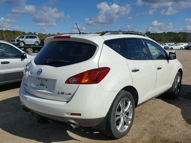 JN8AZ18W09W134756 - 2009 NISSAN MURANO S WHITE photo 4