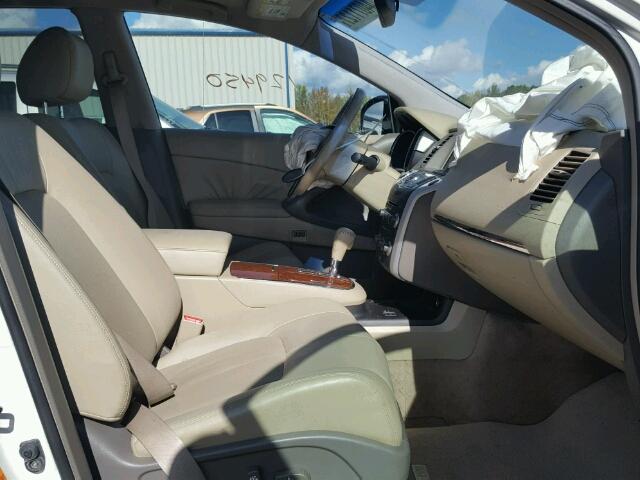 JN8AZ18W09W134756 - 2009 NISSAN MURANO S WHITE photo 5