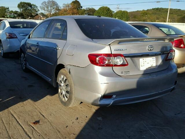 2T1BU4EE3BC590955 - 2011 TOYOTA COROLLA BA SILVER photo 3