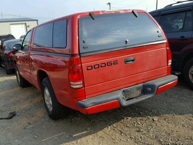 1B7FL26X3XS184236 - 1999 DODGE DAKOTA RED photo 3