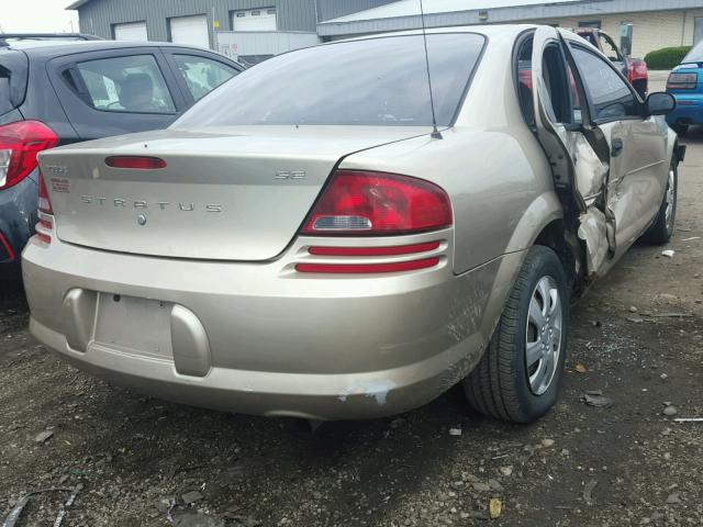 1B3EL36X74N191509 - 2004 DODGE STRATUS SE GOLD photo 4