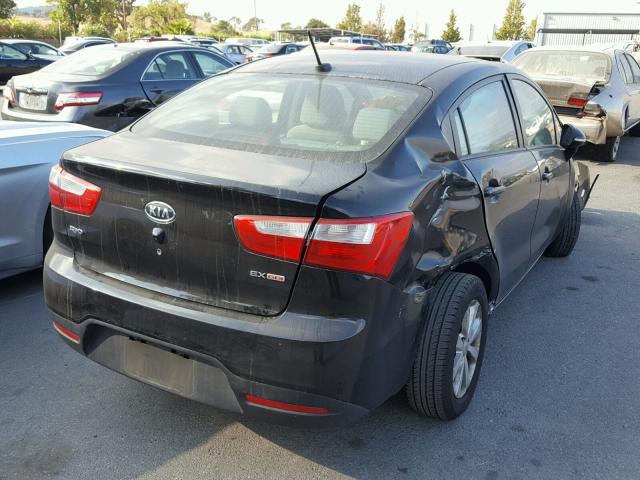 KNADN4A31C6089563 - 2012 KIA RIO EX BLACK photo 4