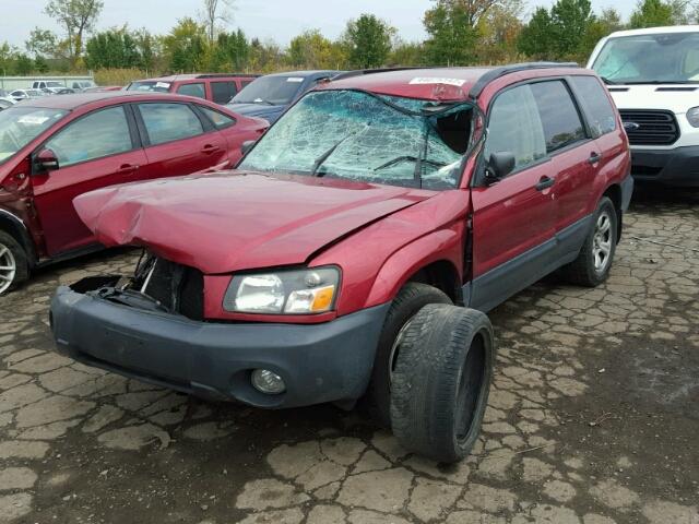 JF1SG63645H710038 - 2005 SUBARU FORESTER RED photo 2