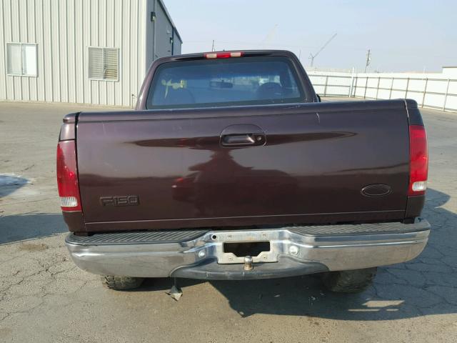 1FTDF1726VNA09891 - 1997 FORD F150 MAROON photo 6