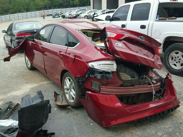 3FA6P0H7XER267716 - 2014 FORD FUSION SE RED photo 3