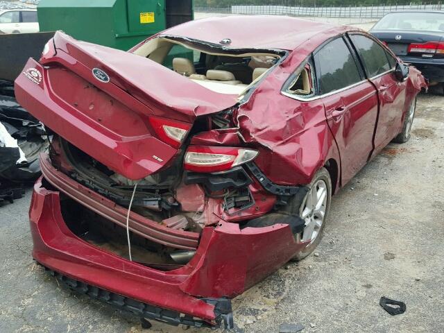 3FA6P0H7XER267716 - 2014 FORD FUSION SE RED photo 4