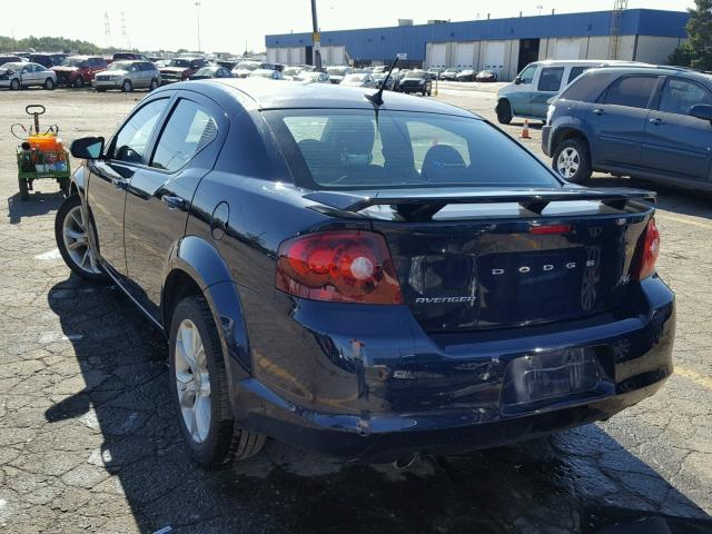 1C3CDZBGXDN576594 - 2013 DODGE AVENGER BLUE photo 3