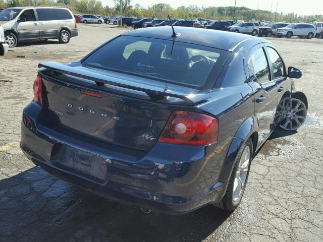 1C3CDZBGXDN576594 - 2013 DODGE AVENGER BLUE photo 4