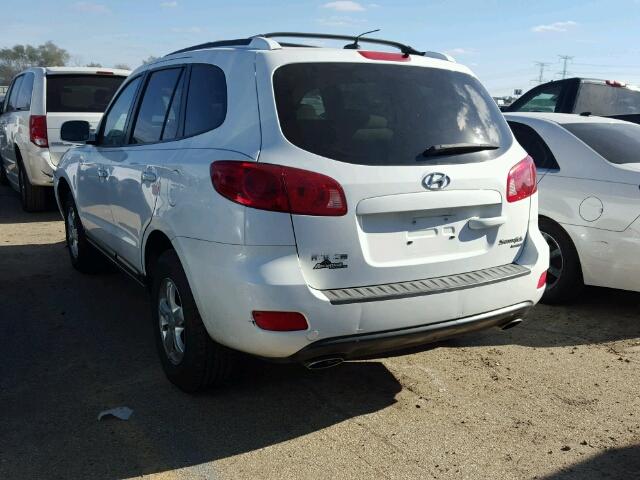 5NMSG73D47H069280 - 2007 HYUNDAI SANTA FE G WHITE photo 3