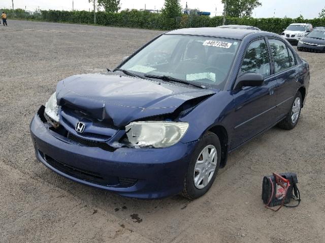 2HGES16175H026413 - 2005 HONDA CIVIC DX BLUE photo 2