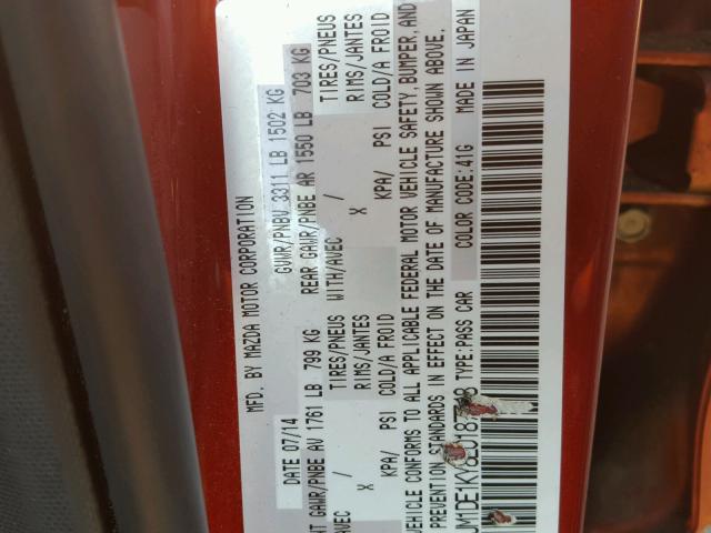 JM1DE1KY8E0187748 - 2014 MAZDA MAZDA2 SPO 勃艮第红 照片 10