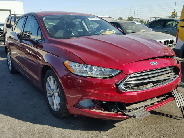 3FA6P0H74HR105665 - 2017 FORD FUSION SE RED photo 1