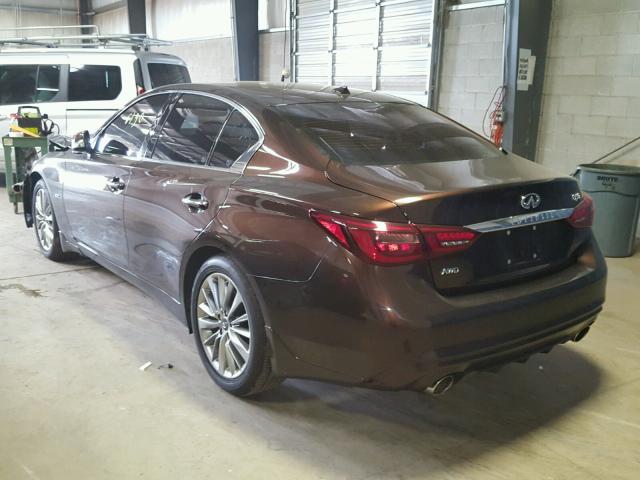 JN1EV7AR1JM438830 - 2018 INFINITI Q50 LUXE BROWN photo 3