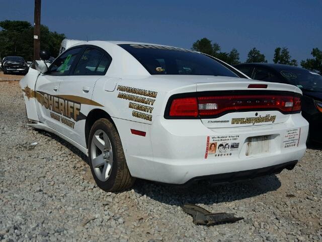 2C3CDXAT7EH367777 - 2014 DODGE CHARGER PO WHITE photo 3