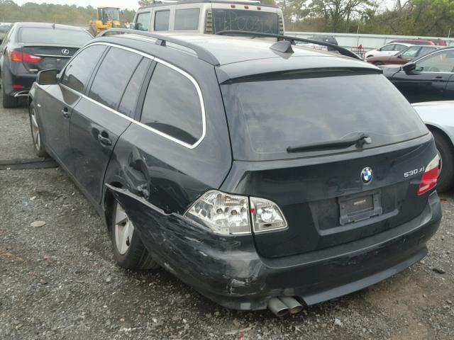 WBANN73586CN00726 - 2006 BMW 530 XIT BLACK photo 3