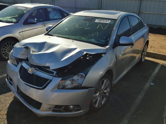 1G1PG5SB0E7421407 - 2014 CHEVROLET CRUZE LTZ SILVER photo 2