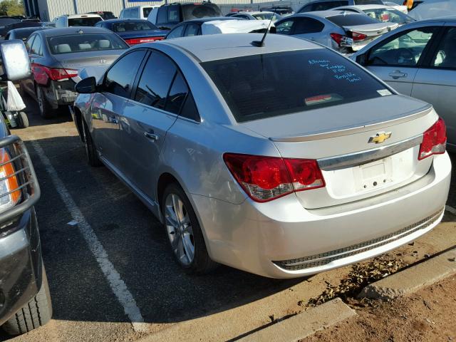 1G1PG5SB0E7421407 - 2014 CHEVROLET CRUZE LTZ SILVER photo 3