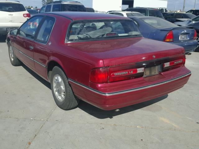 1MEPM6045MH651493 - 1991 MERCURY COUGAR LS RED photo 3