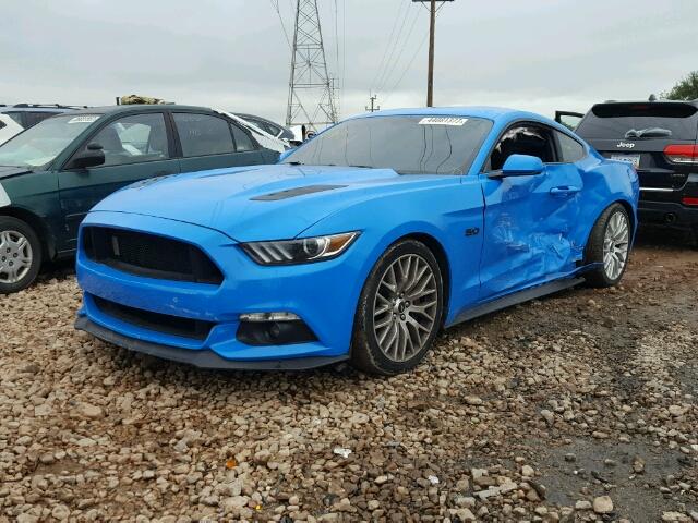 1FA6P8CF3H5234528 - 2017 FORD MUSTANG BLUE photo 2