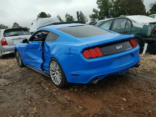 1FA6P8CF3H5234528 - 2017 FORD MUSTANG BLUE photo 3