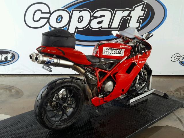 ZDM1XBGV79B008793 - 2009 DUCATI 848 RED photo 4