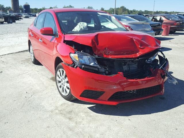 3N1AB7AP1HY372180 - 2017 NISSAN SENTRA S RED photo 1