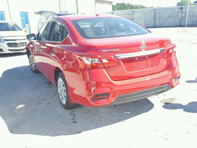 3N1AB7AP1HY372180 - 2017 NISSAN SENTRA S RED photo 3