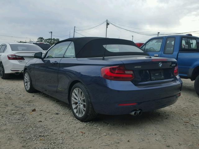 WBA1K7C5XFV472651 - 2015 BMW 228 XI BLUE photo 3