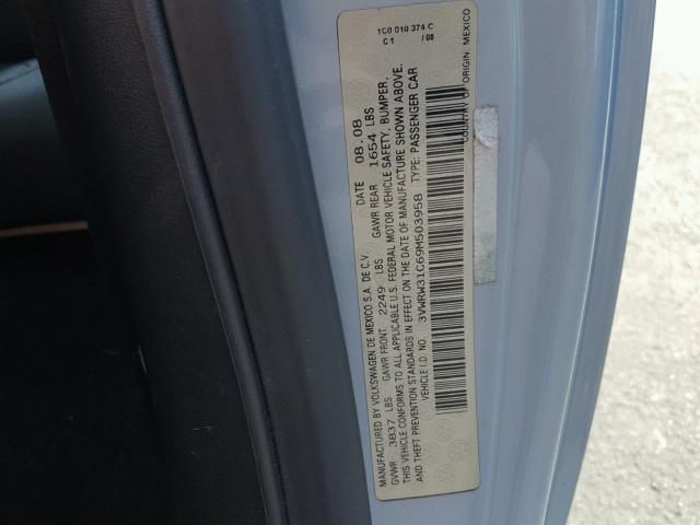 3VWRW31C69M503958 - 2009 VOLKSWAGEN NEW BEETLE 蓝色 照片 10