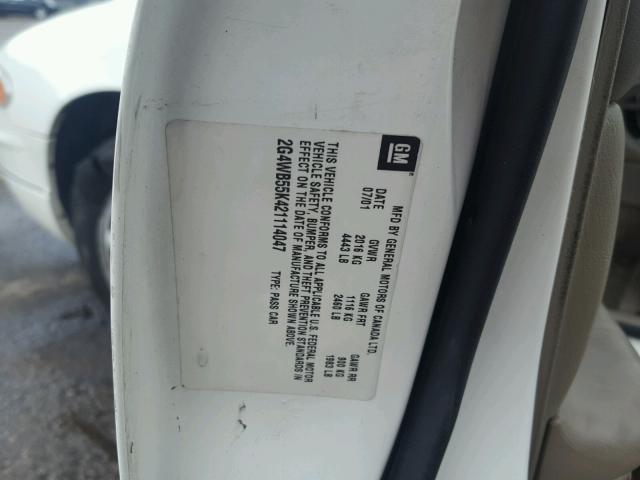 2G4WB55K421114047 - 2002 BUICK REGAL LS 白色 照片 10