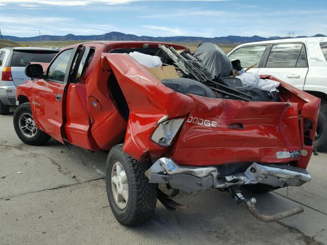 1B7GL23X7VS108539 - 1997 DODGE DAKOTA RED photo 3