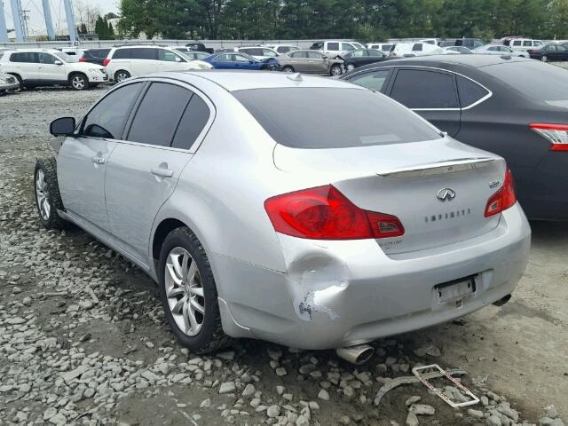 JNKBV61F58M264026 - 2008 INFINITI G35 SILVER photo 3