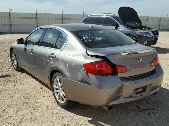 JNKCV61E59M311360 - 2009 INFINITI G37 BASE GRAY photo 3