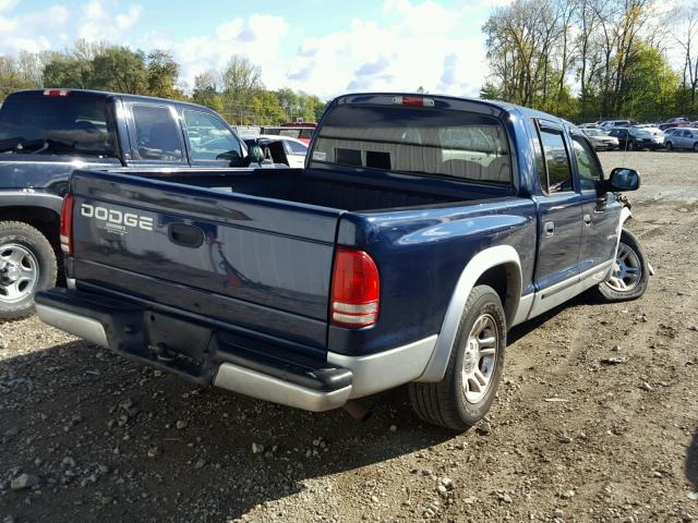 1B7HL48NX2S512681 - 2002 DODGE DAKOTA QUA BLUE photo 4